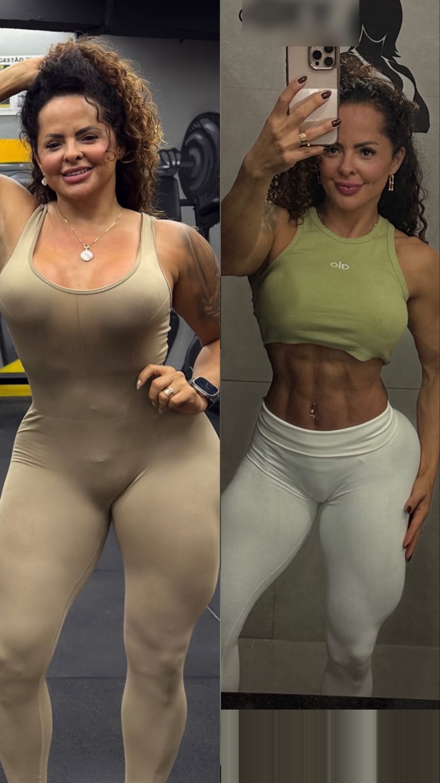 Liana antes e depois